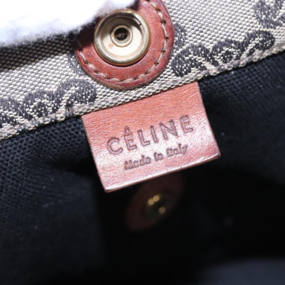 CELINE Paris Macadam Canvas Tote Bag Beige Brown gold Auth bs23078 - Picture 10 of 16